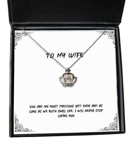funny wife crown pendant necklace you are my most precious ever and as long as we both shall joke for wife christmas