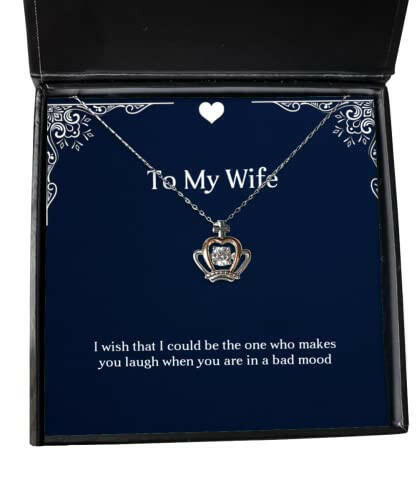 special wife i wish that i could be the one who makes you laugh when you are in unique crown pendant necklace for wife from husband