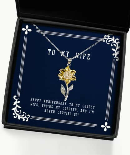 nice wife sunflower pendant necklace happy anniversary to my lovely wife youre my fun gifts for wife birthday gifts birthday present sunflower necklace gift for her gift for girlfriend