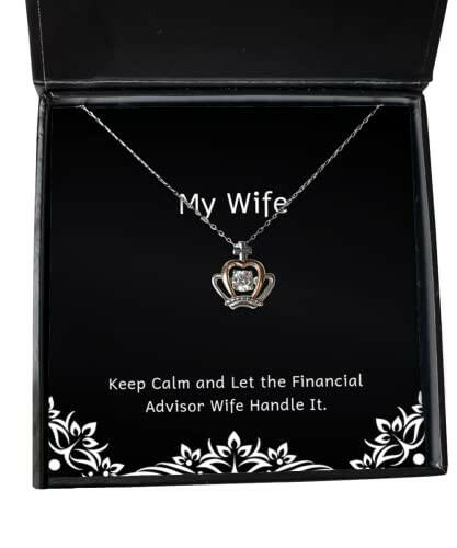 keep calm and let the financial advisor wife handle it crown pendant necklace wife present from husband unique idea jewelry for wife