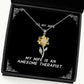 wife for my wife is an awesome therapist perfect wife sunflower pendant necklace jewelry from husband