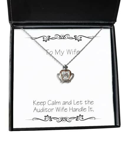 joke wife keep calm and let the auditor wife handle it best crown pendant necklace for wife from husband