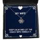 fancy wife keep calm and let the coach wife handle it unique crown pendant necklace for wife from husband