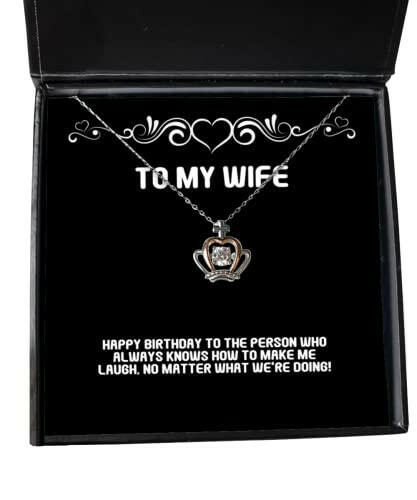 sarcasm wife gifts happy birthday to the person who always knows how to sarcasm birthday crown pendant necklace from wife presents gift giving christmas stocking stuffers