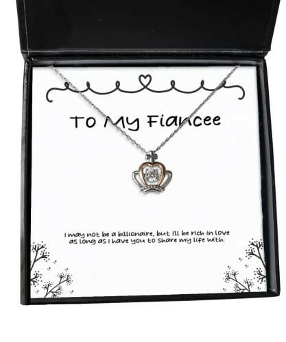i may not be a billionaire but ill be rich in love as long fiancee crown pendant necklace best fiancee gifts jewelry for birthday crown pendant necklace gift birthday crown pendant