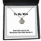 cheap wife keep calm and let the warehouse clerk wife handle it funny holiday crown pendant necklace for wife