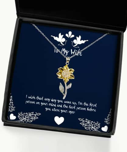 i wish that any day you wake up im the first person on your mind and the last sunflower pendant necklace wife jewelry new for wife