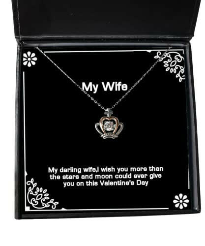 my darling wife i wish you more than the stars and moon could ever wife crown pendant necklace fun wife gifts jewelry for wife funwifegift fungiftforwife fununiquegiftsforwife