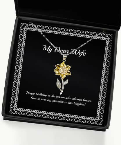cute wife sunflower pendant necklace happy birthday to the person who always knows present for wife nice gifts from husband christmas hanukkah kwanzaa new years eve valentines day easter