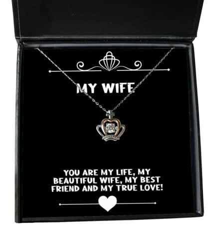 you are my life my beautiful wife my best friend and my true love crown pendant necklace wife jewelry joke gifts for wife gift ideas for him gift ideas for her gift ideas for kids gift