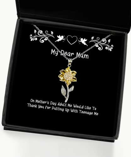 fancy mum gifts on mothers day adult me would like to thank you for motivational birthday sunflower pendant necklace gifts for mom