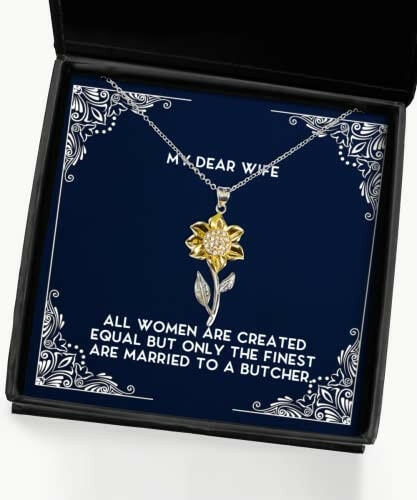 joke wife all women are created equal but only the finest are married to special holiday sunflower pendant necklace for wife