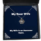 sarcastic wife gifts my wife is an awesome valet holiday crown pendant necklace for wife present wifes present wifes gift husband