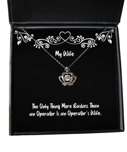 cool wife the only thing more badass than an operator is an operators wife joke crown pendant necklace for wife from husband