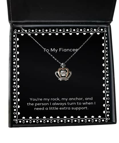 youre my rock my anchor and the person i always turn to crown pendant necklace fiancee present from unique jewelry for funny fiancee gift ideas unique fiancee gifts cool fiancee gifts