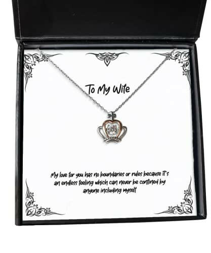 motivational wife my love for you has no boundaries or rules because its an endless feeling holiday crown pendant necklace for wife