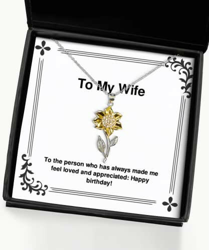 wife gifts for wife to the person who has always made me feel unique wife sunflower pendant necklace jewelry from husband unique wife gifts unusual wife gifts best wife gifts cool wife gifts