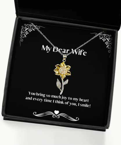 motivational wife gifts you bring so much joy to my heart and every time i think of you i wife sunflower pendant necklace from husband