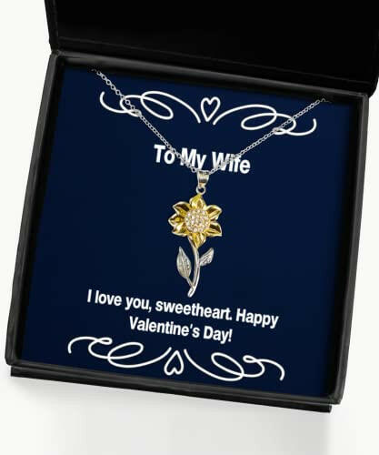 fancy wife i love you sweetheart happy valentines day inspirational christmas sunflower pendant necklace for wife