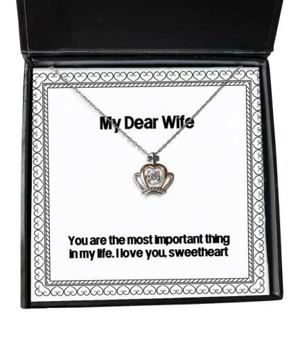 inspirational wife gifts you are the most important thing in my life i love inspirational crown pendant necklace for wife from husband