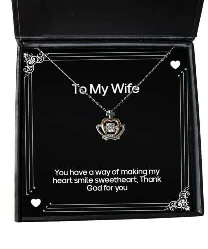 inspire wife you have a way of making my heart smile sweetheart thank god unique christmas crown pendant necklace for wife