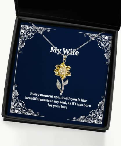 unique idea wife sunflower pendant necklace every moment spent with you is like beautiful music to my gag for wife christmas