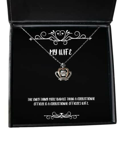 wife for wife the only thing more badass than a correctional officer is a gag wife crown pendant necklace jewelry from husband