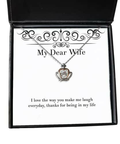 new wife i love the way you make me laugh everyday thanks for being in my life cool crown pendant necklace for wife from husband
