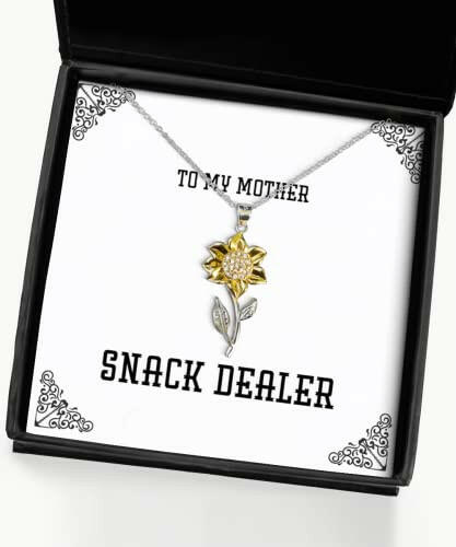 gag mother sunflower pendant necklace snack dealer present for mom sarcastic gifts from son daughter