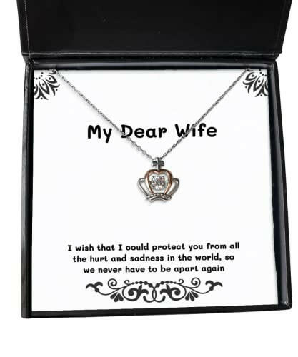 nice wife i wish that i could protect you from all the hurt and sadness in the world so we wife crown pendant necklace from husband