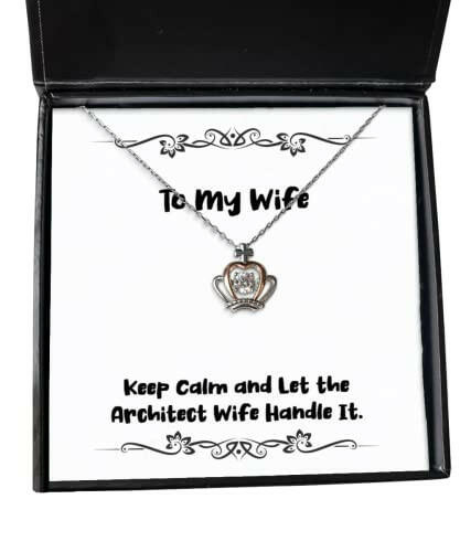 wife for wife keep calm and let the architect wife handle it special wife crown pendant necklace jewelry from husband