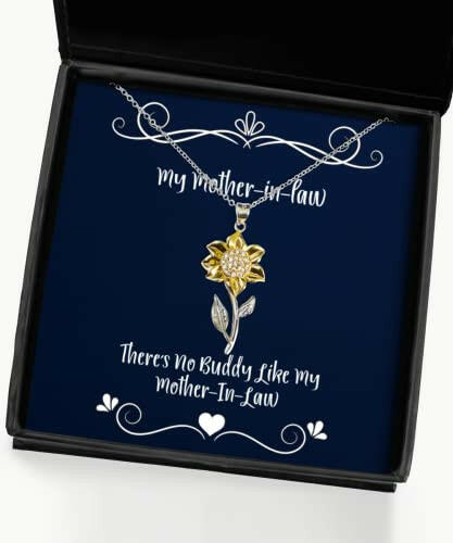 special mother in law gifts theres no buddy like my mother in law christmas sunflower pendant necklace for mother in law