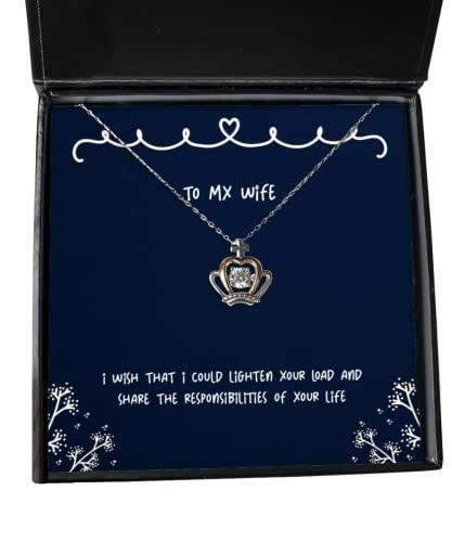 special wife crown pendant necklace i wish that i could lighten your load and share the present for wife special from husband