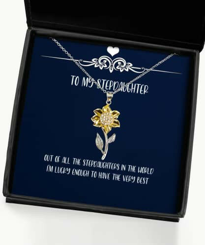 special stepdaughter sunflower pendant necklace out of all the stepdaughters in the world im for daughter