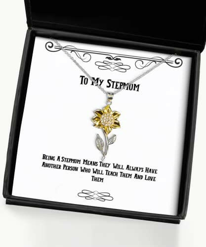 unique stepmom gifts being a stepmom means they will always have unique idea mothers day sunflower pendant necklace from mom