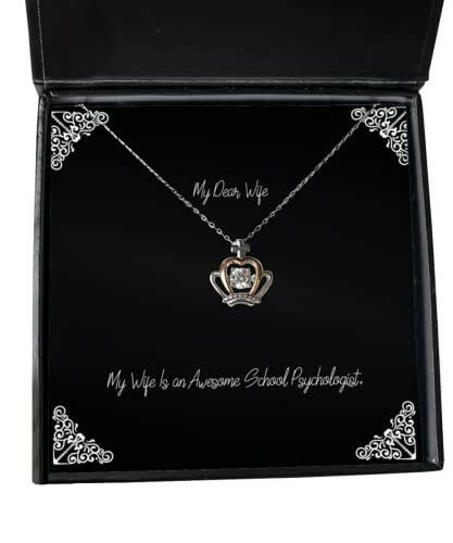 my wife is an awesome school psychologist wife crown pendant necklace perfect wife gifts for