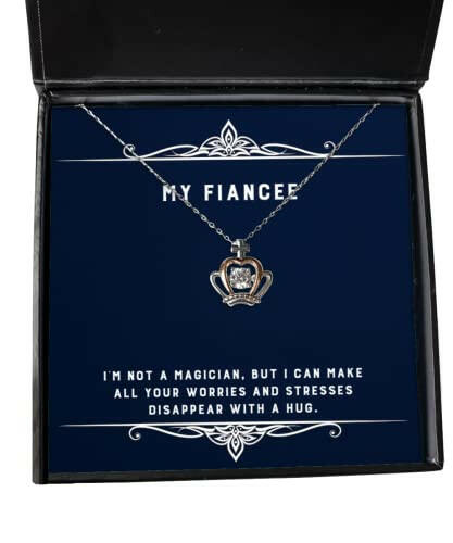 im not a magician but i can make all your worries and stresses crown pendant necklace fiancee jewelry love gifts for fiancee fiancee birthday present fiancee birthday gift ideas what to get