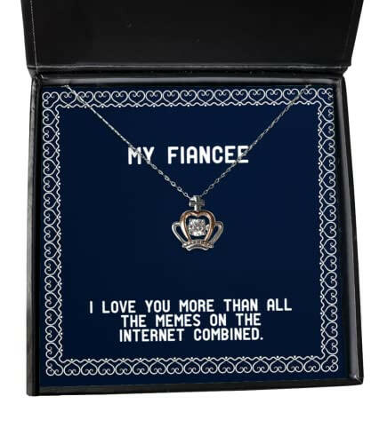motivational fiancee gifts i love you more than all the memes on the internet holiday crown pendant necklace for fiancee christmas new years valentines day easter mothers day fathers day