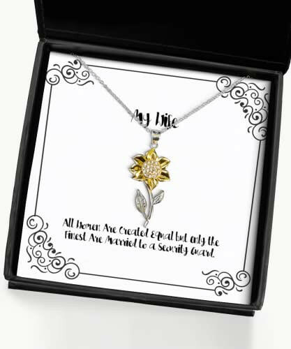 cheap wife all women are created equal but only the finest are married to a security holiday sunflower pendant necklace for wife