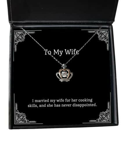 useful wife crown pendant necklace i married my wife for her cooking gifts for wife present from husband jewelry for wife funny crown pendant necklace gift ideas funny crown pendant necklaces