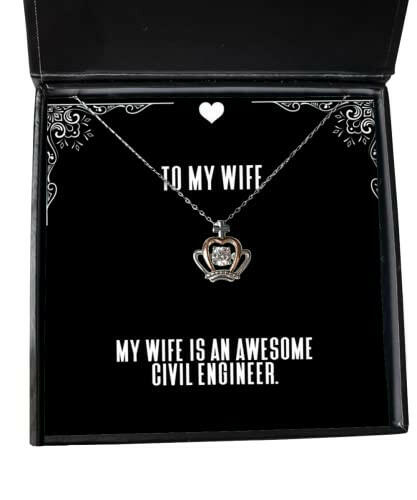 gag wife crown pendant necklace my wife is an awesome civil engineer nice for christmas