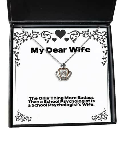 funny wife the only thing more badass than a school psychologist is a school psychologists holiday crown pendant necklace for wife