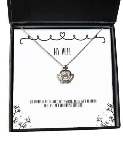 best wife you complete me in every way possible there isnt anything that we joke crown pendant necklace for wife from husband