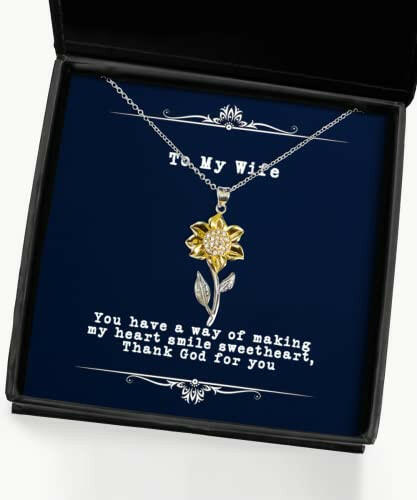 new wife you have a way of making my heart smile sweetheart thank god for unique sunflower pendant necklace for wife from husband