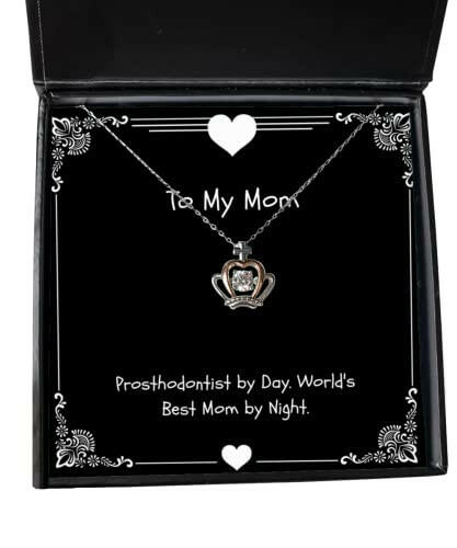 funny mom crown pendant necklace prosthodontist by day worlds best mom by night unique gifts for mom