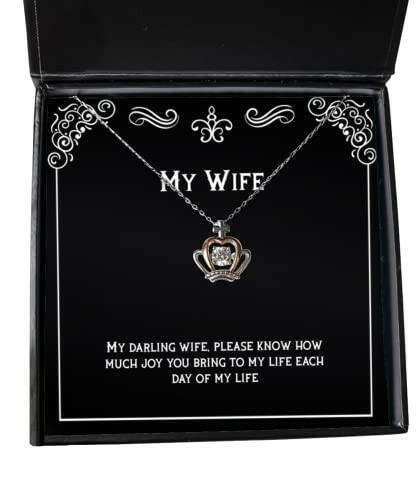 wife for wife my darling wife please know how much joy you bring to my sarcasm wife crown pendant necklace jewelry from husband