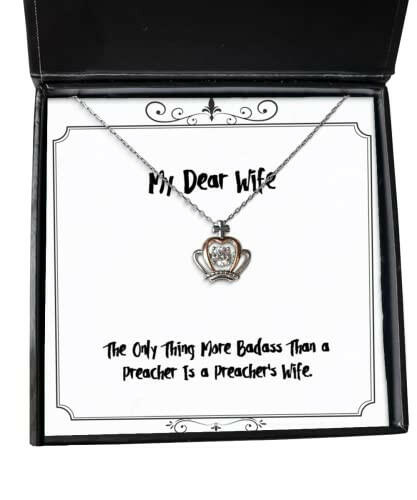 inappropriate wife the only thing more badass than a preacher is a preachers wife wife crown pendant necklace from husband