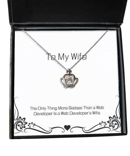 nice wife the only thing more badass than a web developer is a web nice valentines day crown pendant necklace for wife