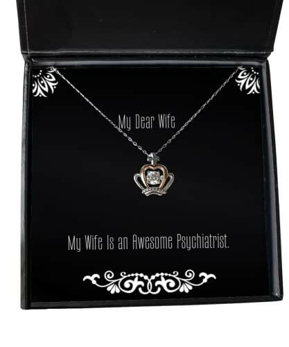 useful wife crown pendant necklace my wife is an awesome psychiatrist present for cheap from husband