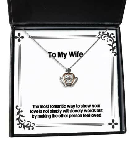 the most romantic way to show your love is not simply with lovely crown pendant necklace wife jewelry unique gifts for wife